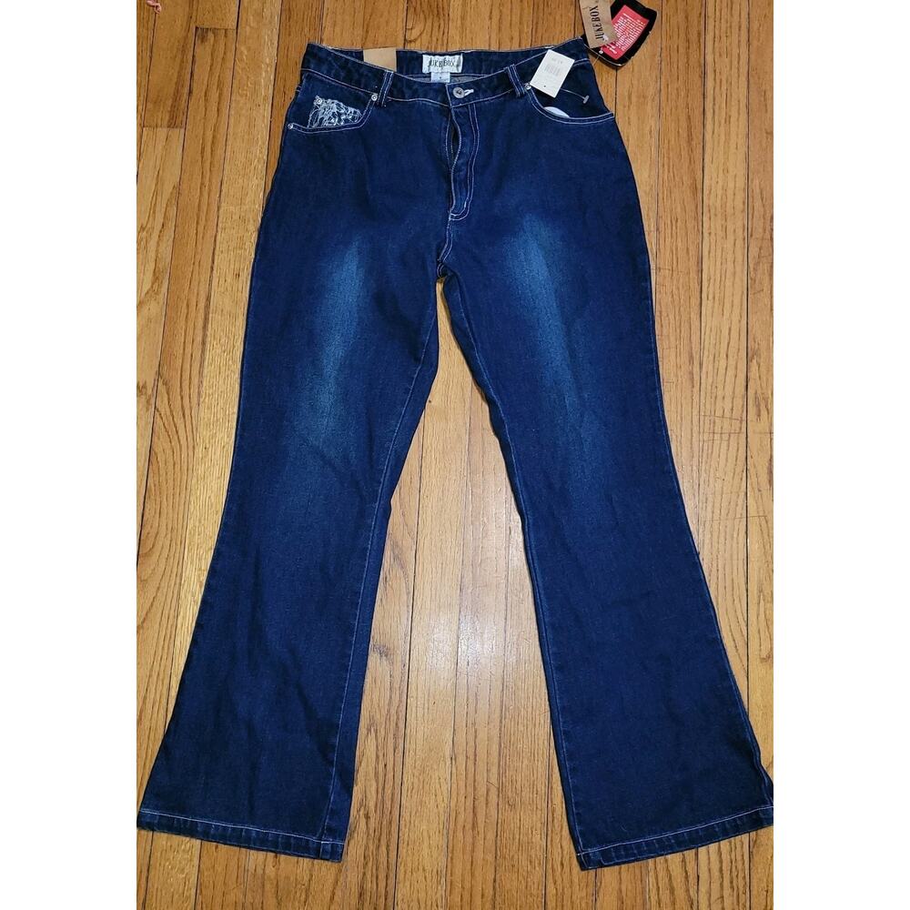 Women/Juniors JUKE BOX Dark Wash w/Lace Hearts Boot Cut Jeans Size 9 NWT Y2k